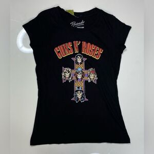 Guns N Roses Graphic T-shirt Women Small Black Short Sleeve Music